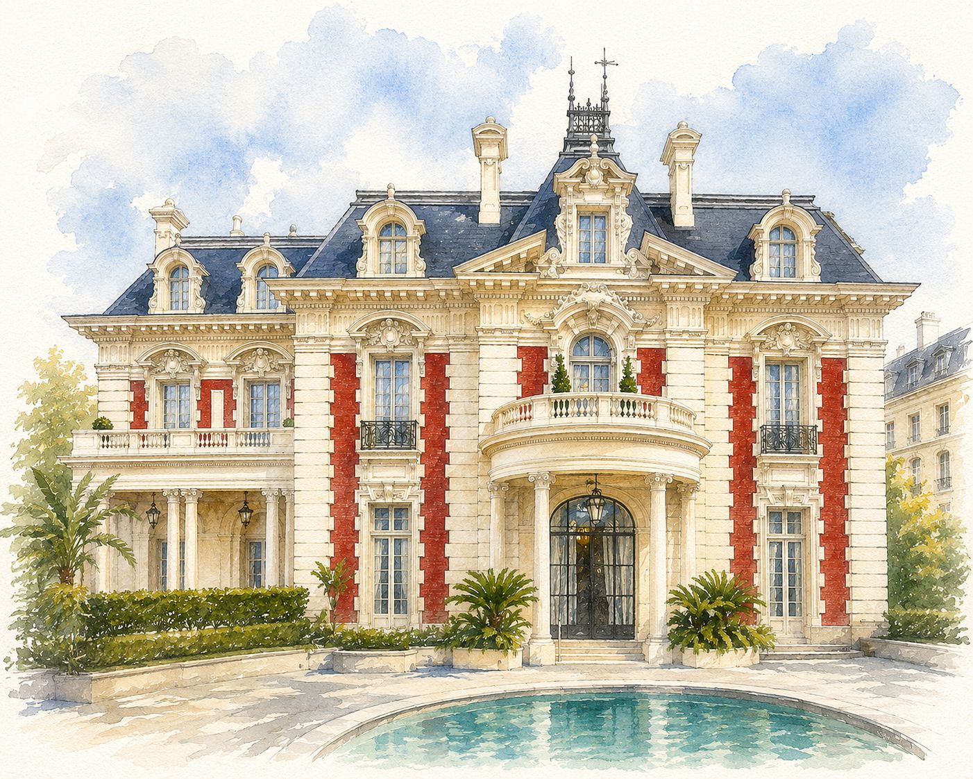 Ilustración de la mansión del Four Seasons Buenos Aires